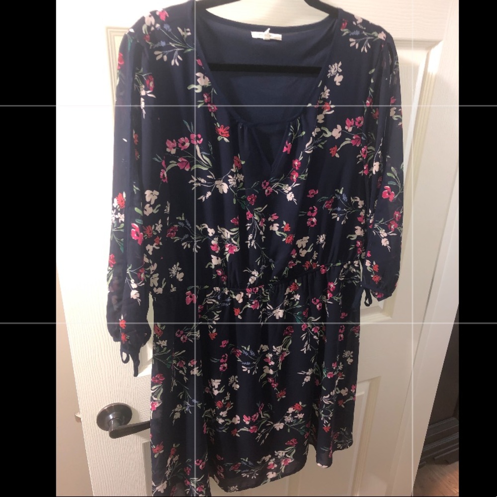 Navy floral dress